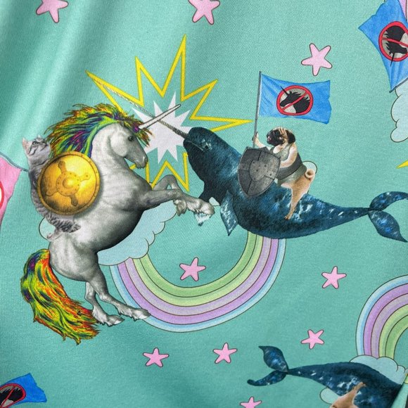Briefly Stated Pants PJs Unicorn Pug Dog Cat Narwhal Battle EPIC Rainbow Size L - Picture 6 of 15